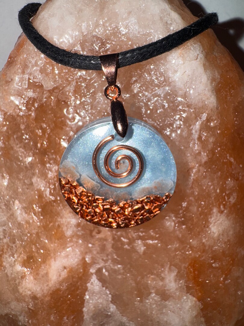 Organic Copper Himalayan Salt Orgonite Pendant Necklace | MakerPlace by Michaels Organic Copper Himalayan Salt Orgonite Pendant Necklace | MakerPlace by Michaels